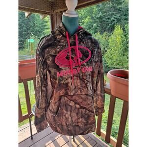 Mossy Oaks Womens Green Camo Hoodie Pullover Drawstring w/Pockets Size Large
